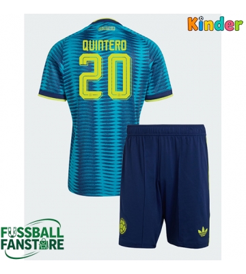 Kolumbien Juan Fernando Quintero #20 Replik Auswärtstrikot Kinder WM 2026 Kurzarm (+ Kurze Hosen)